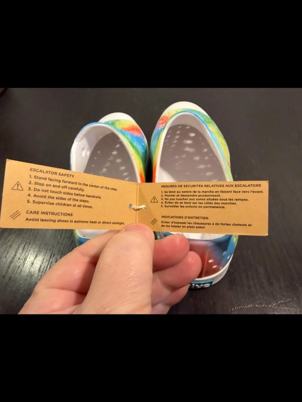 Native Jefferson Print Shoes Rainbow Multi Tie Dye Big Kids US J1/EU 32.5